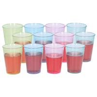 Plasticforte kunststof drinkglazen - 12x stuks - gekleurd - 360 ml - waterglazen - kinderen