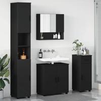 Badkamermeubelset 4 pcs Zwart 61 x 35 x 64 cm Bewerkt hout