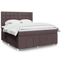 Boxspring met matras stof donkerbruin 180x200 cm