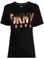 DKNY t-shirt en coton mélangé à logo imprimé - Noir - thumbnail