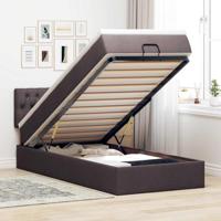 Ottoman bed met matras en LED's 100x200 cm stof donkerbruin