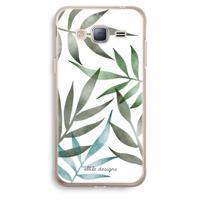 Tropical watercolor leaves: Samsung Galaxy J3 (2016) Transparant Hoesje