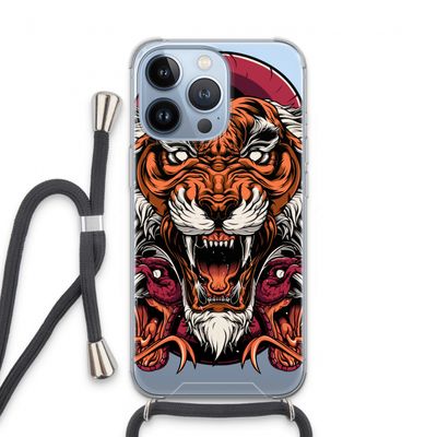 Tiger and Rattlesnakes: iPhone 13 Pro Transparant Hoesje met koord
