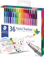 Staedtler fineliner Triplus, etui met 36 stuks, inclusief 10 gratis, assorti