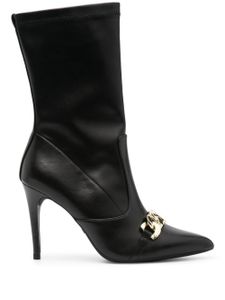 LIU JO 110mm chain-link leather boots - Noir