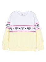 Chiara Ferragni Kids sweat Eyelike à bande logo - Blanc