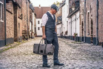 Small Heath - Tweed Weekender Tas Grijs | Peaky Blinders