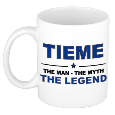 Tieme cadeau mok - man myth legend - naam koffiemok / beker - wit en blauw - 300 ml Tieme cadeau mok - man myth legend - naam koffiemok / beker - wit en blauw - 300 ml