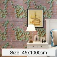 Creative 3D Parthenocissus Stone baksteen decoratie behang Stickers slaapkamer woonkamer muur waterdicht Wallpaper Roll grootte: 45 * 1000cm
