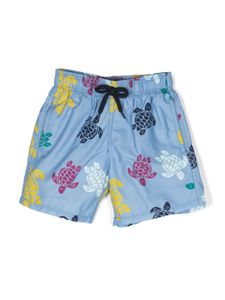 Vilebrequin Kids short de bain imprimé à lien de resserrage - Bleu