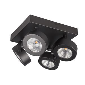 BC0034 LED-opbouwspot 4x10W 2700K Dimbaar Zwart