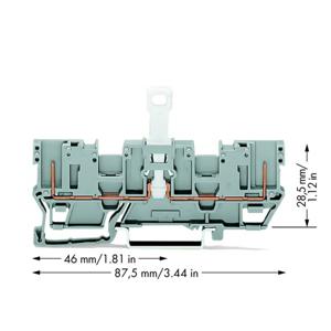 WAGO 769-202 Basisklem 5 mm Spanveer Toewijzing: L Grijs 50 stuk(s)