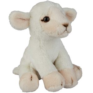 Pluche knuffel dieren Lammetje/schaap van 15 cm   -