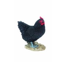 Esschert Design tuin beeld - Kip - zwart - 20 cm - polystone