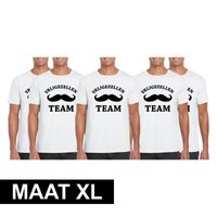 5x Vrijgezellenfeest shirt wit voor heren Maat XL XL  -