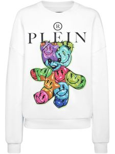 Philipp Plein logo-print cotton sweatshirt - Blanc