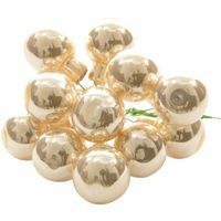 50x Parel mini kerstballen kerststukje stekers 2 cm glans