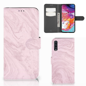 Samsung Galaxy A70 Bookcase Marble Pink - Origineel Cadeau Vriendin