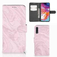 Samsung Galaxy A70 Bookcase Marble Pink - Origineel Cadeau Vriendin - thumbnail