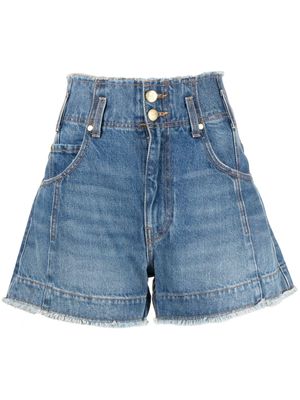 Ulla Johnson short en jean à taille haute - Bleu