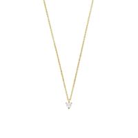 14k Geelgouden Collier met Zirkonia Hart - Verstelbaar 40-42 cm