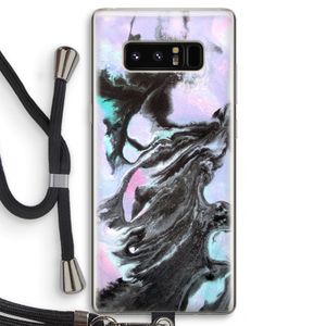 Pastel zwart: Samsung Galaxy Note 8 Transparant Hoesje met koord
