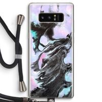Pastel zwart: Samsung Galaxy Note 8 Transparant Hoesje met koord
