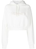 Sunnei hoodie crop en coton à logo imprimé - Blanc