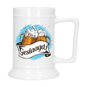 Geslaagd Cadeau Bierpul - blauw - geslaagd! - keramiek - 530 ml