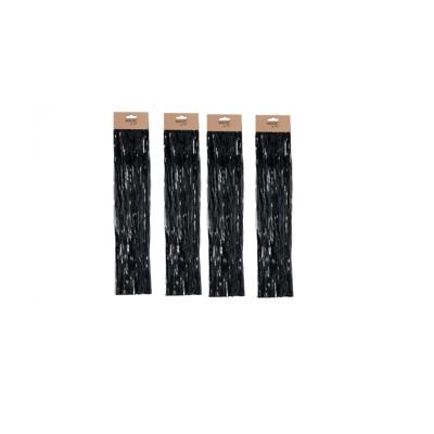 Engelenhaar - 4x - zwart - 50 cm - lametta haar - folie - tinsel - kerstversiering