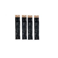 Engelenhaar - 4x - zwart - 50 cm - lametta haar - folie - tinsel - kerstversiering