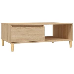 The Living Store Middentafel Spaanplaat - 90 x 60 x 35 cm - Sonoma Eiken