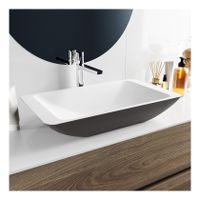Waskom Mondiaz Topi | 60x10x35 cm | Solid Surface | Vrijstaand | Rechthoekig | Darkgrey