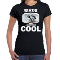 Dieren papegaaiduiker vogel t-shirt zwart dames - birds are cool shirt Dieren papegaaiduiker vogel t-shirt zwart dames - birds are cool shirt