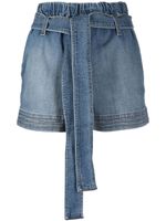 Stella McCartney short en jean à taille nouée - Bleu - thumbnail