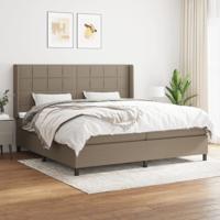 Boxspring met matras stof taupe 200x200 cm