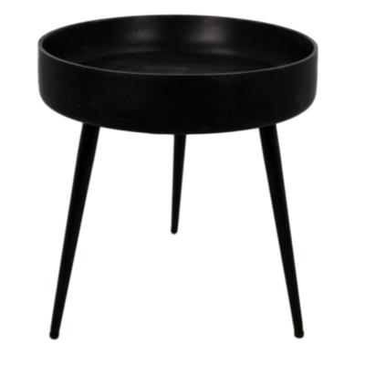 Bijzettafel Ventura - ø60 cm - zwart - mangohout/ijzer