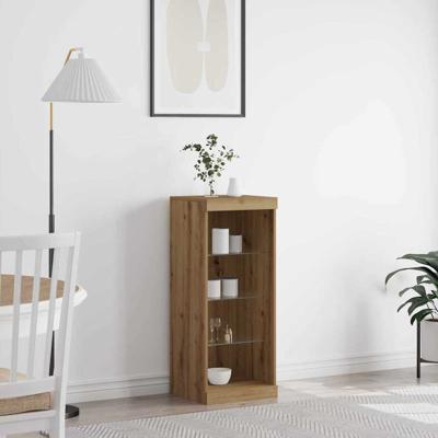 Dressoir artisanaal eikenkleurig 41 x 37 x 100 cm Bewerkt hout