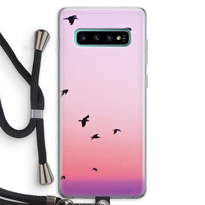 Fly away: Samsung Galaxy S10 Plus Transparant Hoesje met koord