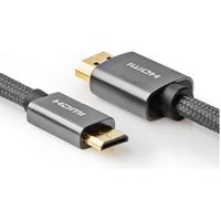 High Speed HDMI-Kabel met Ethernet | HDMI-Mini HDMI | Gun Metal Grey | 2m |
