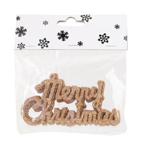 Kersthangers Merry Christmas - 24x stuks - koper - kunststof - 10 cm