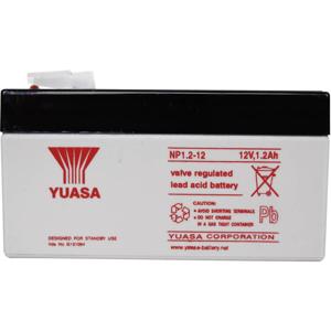 Yuasa NP1.2-12 Loodaccu 12 V 1.2 Ah Loodvlies (AGM) (b x h x d) 97 x 55 x 48 mm Kabelschoen 4.8 mm Onderhoudsvrij, VDS-certificering