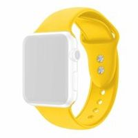 Siliconen sportbandje - Geel - Dubbele druksluiting - Geschikt voor Apple Watch 42mm / 44mm / 45mm / 49mm - thumbnail