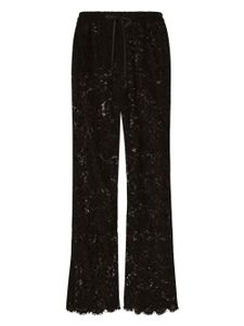 Dolce & Gabbana lace-panelling semi-sheer trousers - Noir