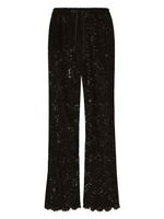 Dolce & Gabbana lace-panelling semi-sheer trousers - Noir - thumbnail