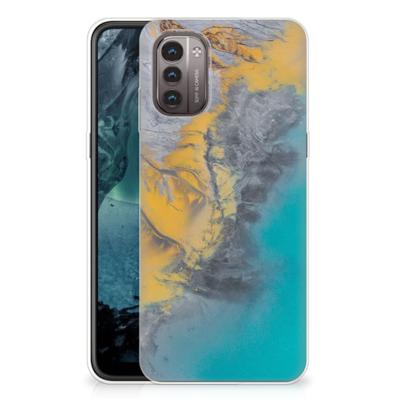 Nokia G21 | G11 | TPU | Siliconen hoesje | Marble Blue Gold