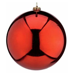 Krist+ Grote decoratie kerstbal - rood - 20 cm - kunststof - glimmend