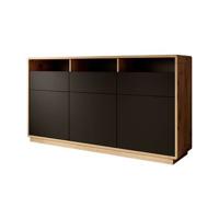 Meubella Dressoir Acuna - Mat zwart - Eiken - 180 cm - thumbnail