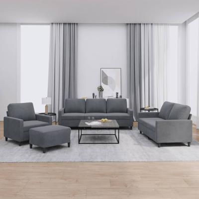 4-delige Loungeset met kussens fluweel donkergrijs