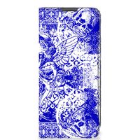 Mobiel BookCase OnePlus 10 Pro Angel Skull Blauw - thumbnail